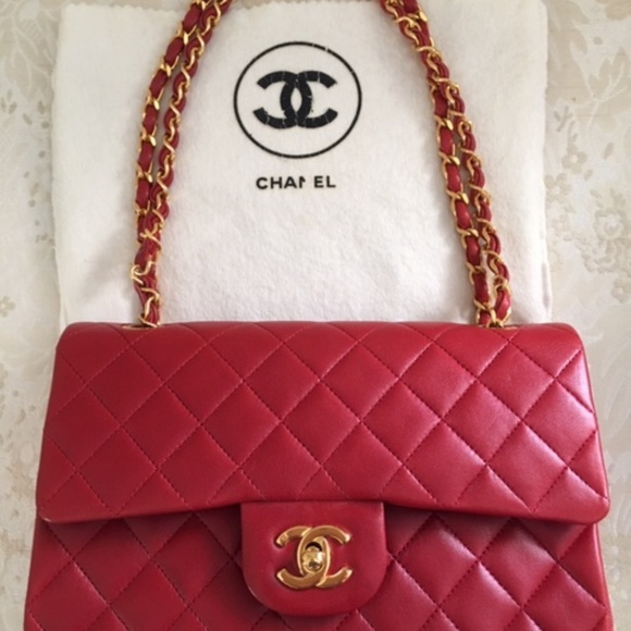 CHANEL Handbags - Auth Chanel Quilted Lambskin Double Flap Handbag